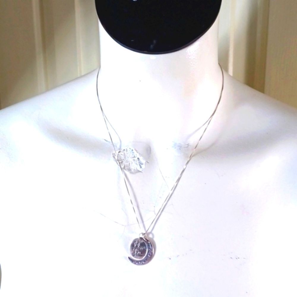 Sterling Silver Box Twisted  925 I Love You To The Moon & Back Necklace  20 L